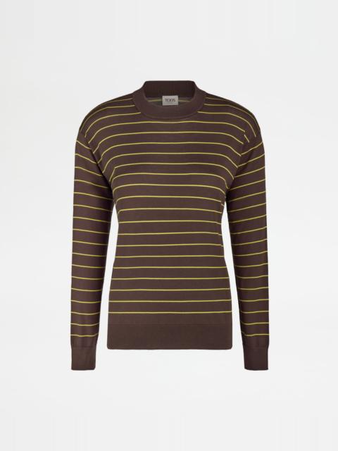 Tod's PULLOVER IN STRIPED SILK