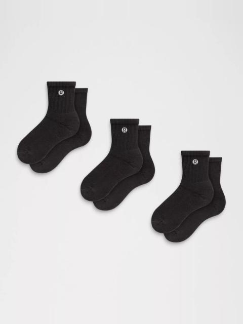 lululemon Unisex Daily Essential Quarter Socks *3 Pack