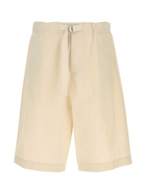 Jil Sander Jil Sander Men Ivory Cotton Bermuda Shorts