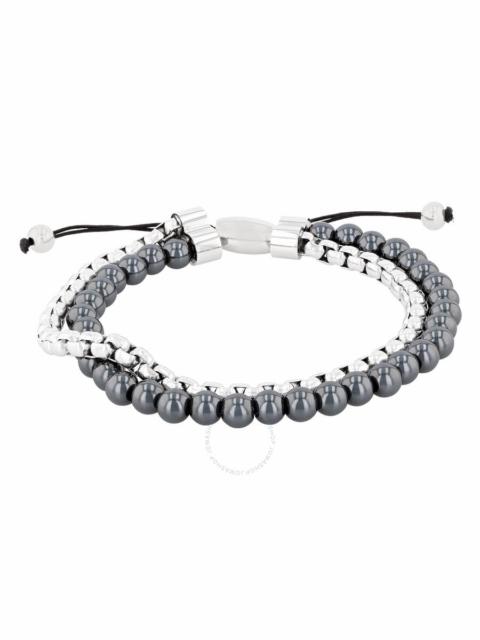 Robert Alton - Robert Alton Stainless Steel Hematite Bead Bolo Bracelet