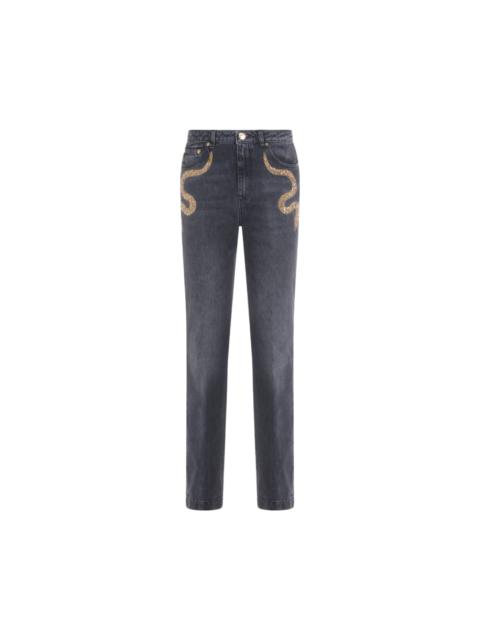Roberto Cavalli Black Cotton Denim Jeans