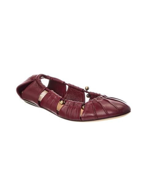 Chloé Chloé Luna Leather Ballerina Flat