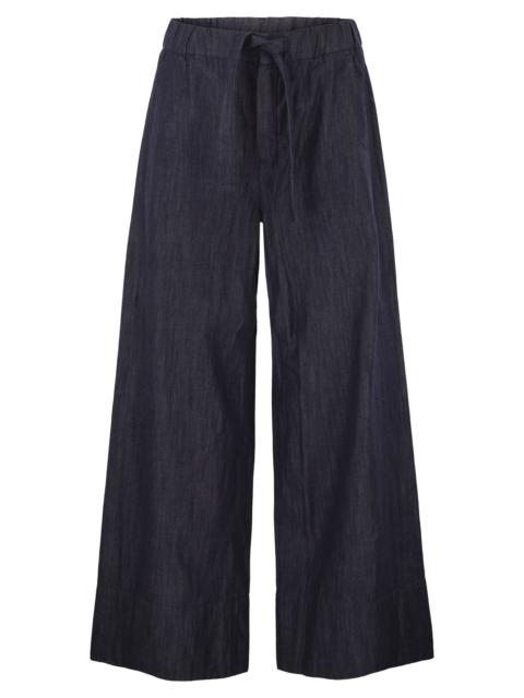 'S Max Mara S Max Mara Women Stmjour - Wide-Leg Cotton Denim Trousers With Drawstring Waist