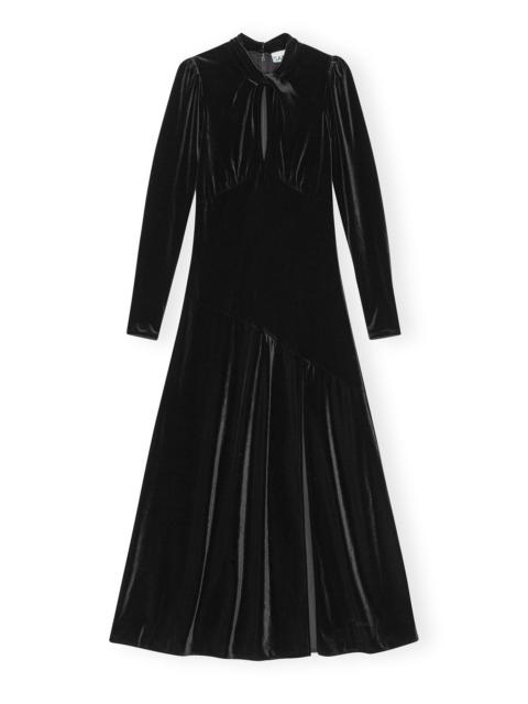 GANNI BLACK VELVET LONG DRESS