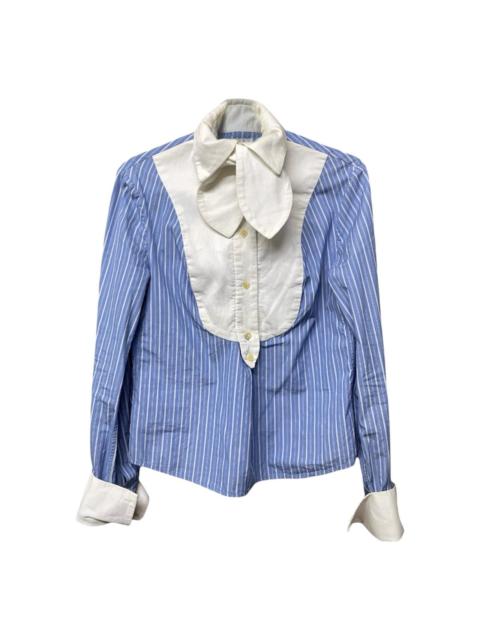 Vivienne Westwood Women's Blue and White Striped Tuxedo Shirt