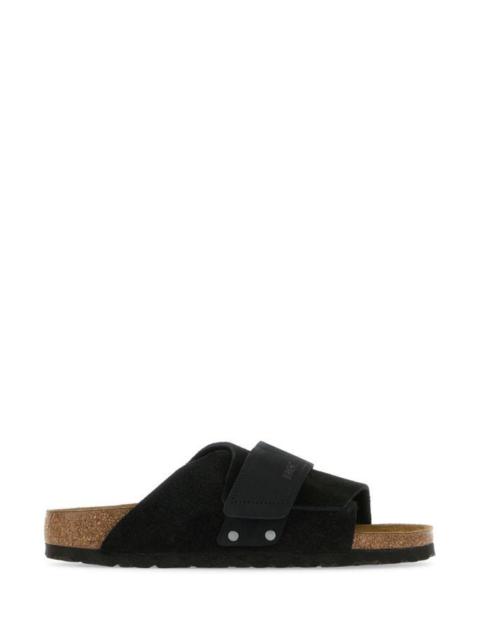 BIRKENSTOCK Black suede Kyoto slippers