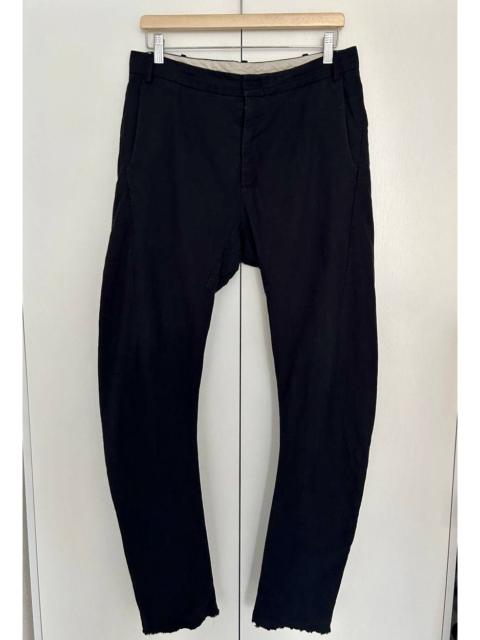 Other Designers Masnada Dark Ink J-cut Distressed Asymmetrical Pant Trousers