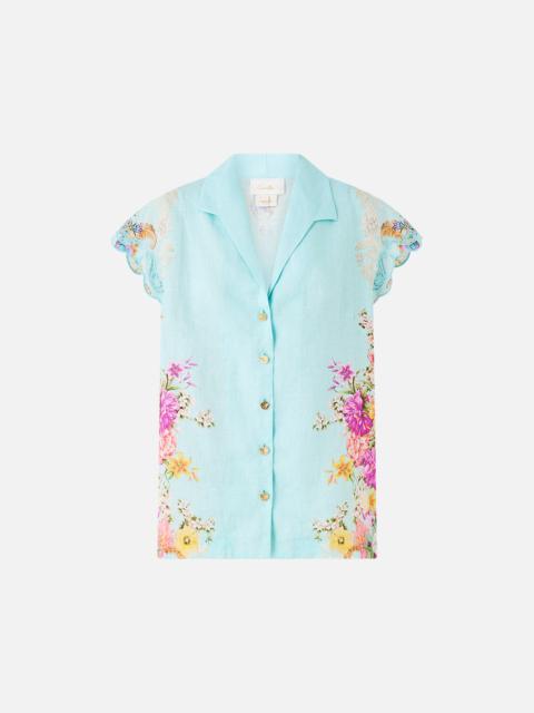 CAMILLA BUTTON THROUGH COLLARED TOP