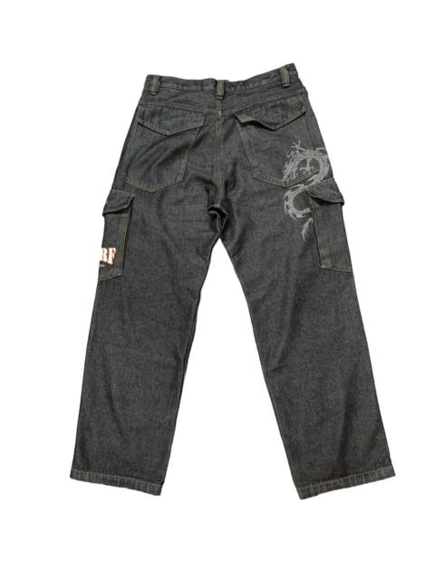 Other Designers Fubu - Baggy PJ’s Surf Dragon Oversized Cargo Denim Pants Raver