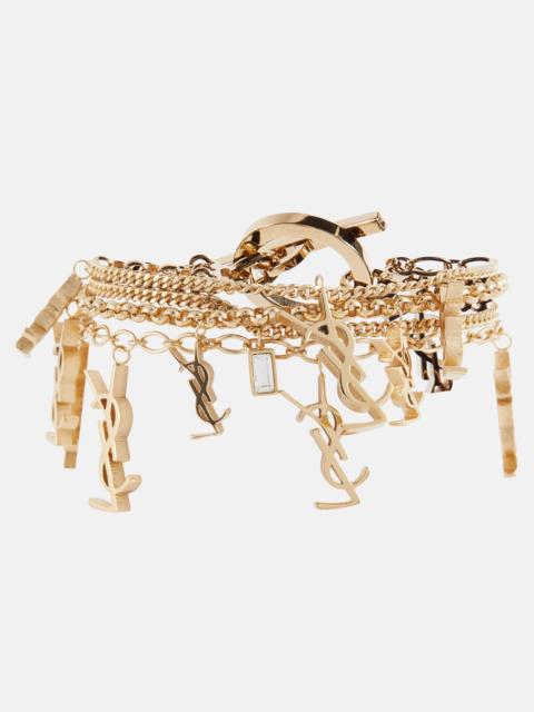 SAINT LAURENT Cassandre monogram charm bracelet