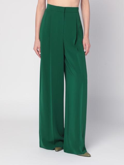 Wide emerald green cady trousers