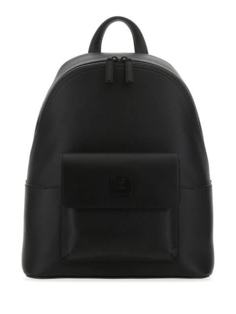 MCM Black Leather Stark Backpack