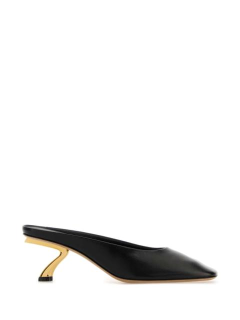 FERRAGAMO Salvatore Ferragamo Women Black Leather Safi 55 Mules