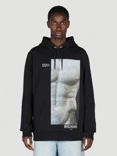 Balmain Statue Print Hooded Sweatshirt
