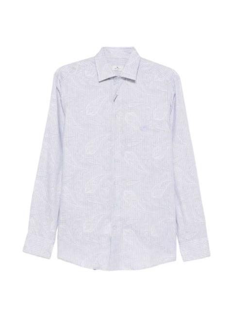 Etro Etro Men Striped Shirt With Paisley Print