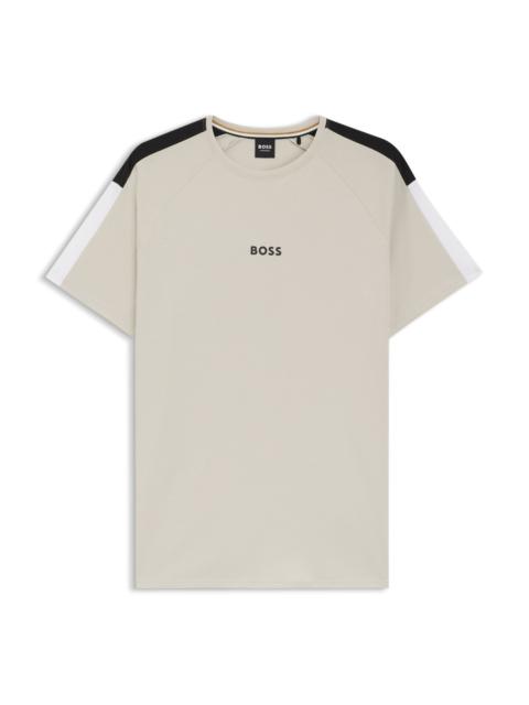 BOSS COTTON-BLEND PAJAMA T-SHIRT WITH COLOR-BLOCKING