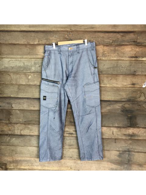 Other Designers Japanese Brand - G.Ground Stripe Blue Cargo Multipocket Pants #6773