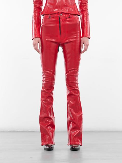 Acne Studios Red Latex Slim Trousers