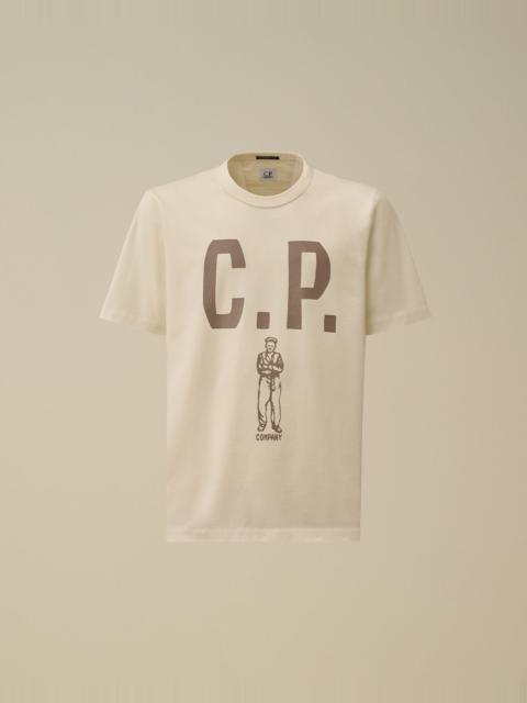 C.P. Company Mercerized 30/2 Jersey Twisted Short Sleeve Logo T-Shirt
