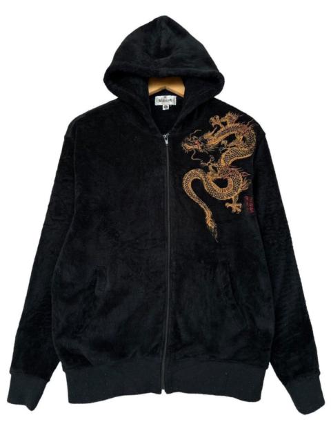 Other Designers Vintage - Karakuri Tamashi Japan Sukajan Dragon Fleece Zip Up Hoodie