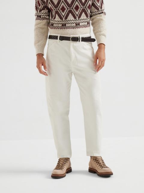 Brunello Cucinelli Twisted cotton gabardine ergonomic trousers