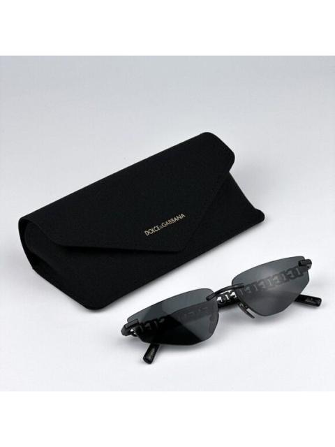 Dolce & Gabbana SALE! NEW D&G DG2301 01/87 Essentials Black Rimless Rectangle Women Sunglasses
