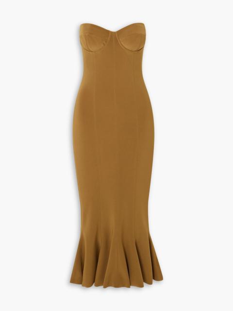 NORMA KAMALI Strapless fluted stretch-jersey midi dress