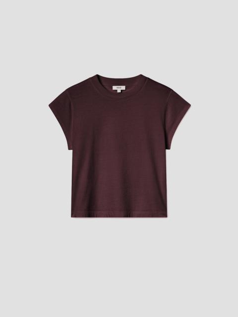 AGOLDE BRYCE CAP SLEEVE TEE IN ROOT