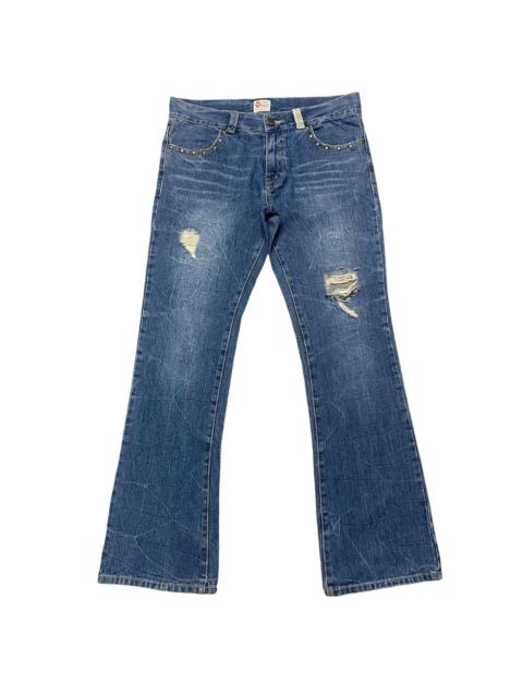 Other Designers Japanese Brand - OZZ FIRST PINBALL Denim Flare Jeans Studded