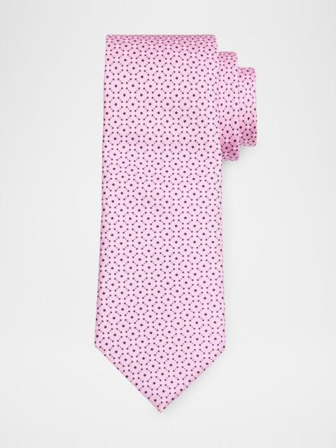 ZEGNA Men's Lattice-Print Silk Tie