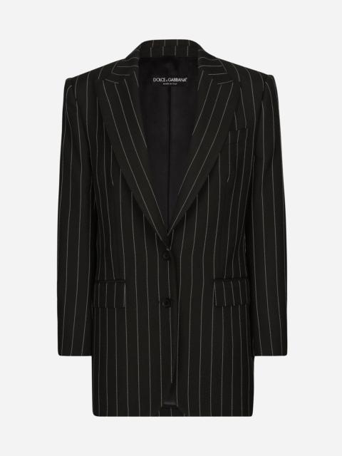 Dolce & Gabbana Single-breasted pinstripe wool jacket