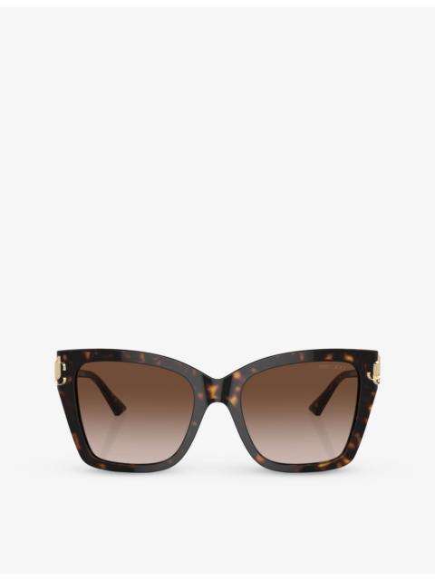 JIMMY CHOO JC5012 butterfly-frame tortoiseshell acetate sunglasses