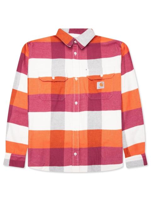 Carhartt LYMAN L/S SHIRT - LYMAN CHECK/KUMQUAT
