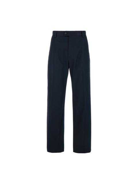 Blue Straight Tailored Pants In Cotton Man