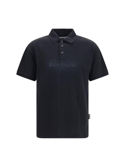Palm Angels Palm Angels Cotton Polo Shirt Black-Grey Men