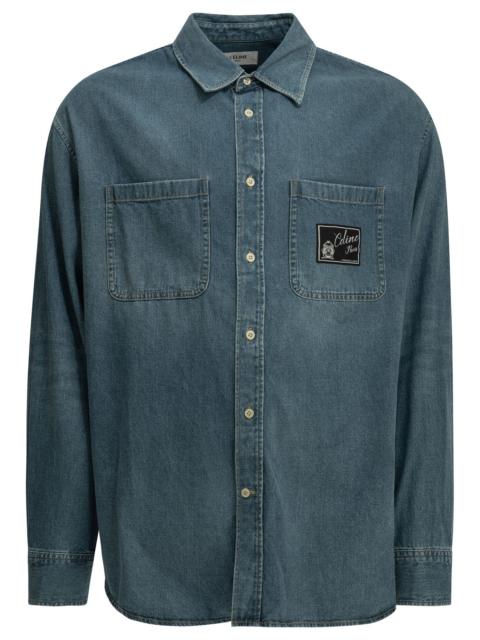 CELINE Celine Cotton Shirt Blue Men