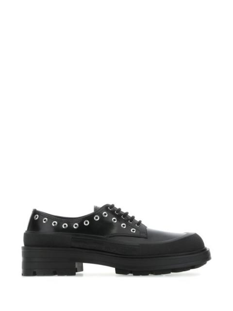 ALEXANDER MCQUEEN Black Leather Lace-Up Shoes