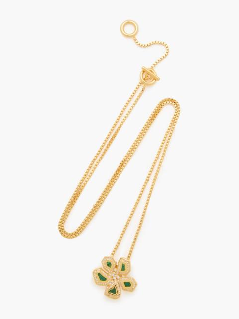 Zimmermann Gold-tone, enamel and crystal necklace