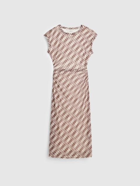 Madewell Cap-Sleeve Ruched Midi Dress