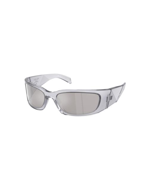 Prada Prada Light Grey MIrror Silver Wrap Men's Sunglasses PR A19S 12R2B0 60