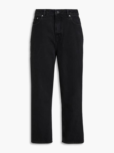 GANNI Cropped high-rise straight-leg jeans