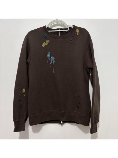 UNDERCOVER Undercover Ghost Hand series bead‑and‑gemstone patchwork deconstructed sweatshirt