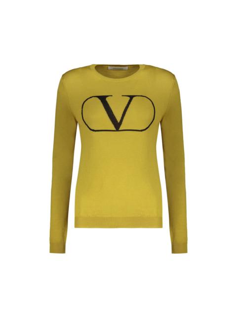 Valentino Valentino Womens Yellow Wool Crewneck Sweater