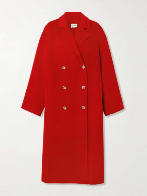 Borneo double-breasted wool and cashmere-blend coat Red