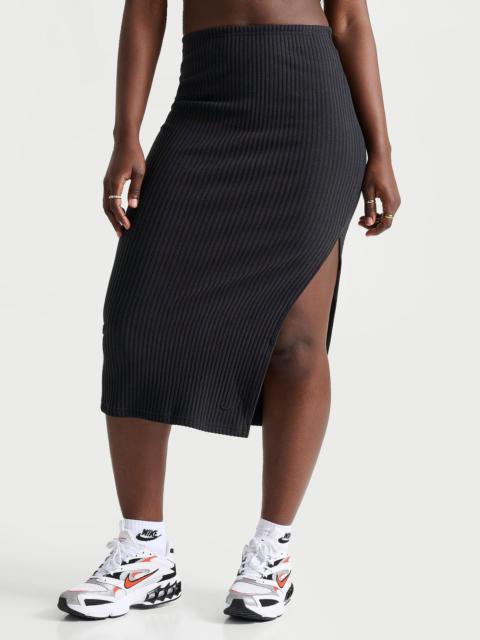 Nike WOMEN'S NIKE SPORTSWEAR CHILL KNIT RIBBED MIDI SKIRT