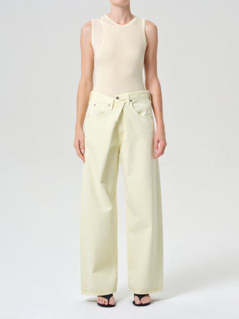 AGOLDE VANA FOLD JEAN IN LEMON ZEST