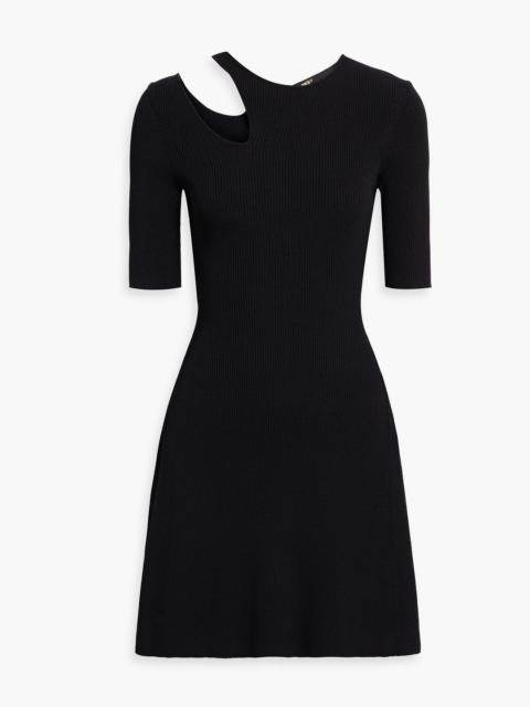 maje Cutout ribbed-knit mini dress