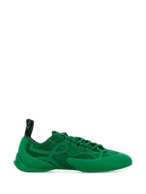 Loewe Loewe Women Green Suede Grip Sneakers
