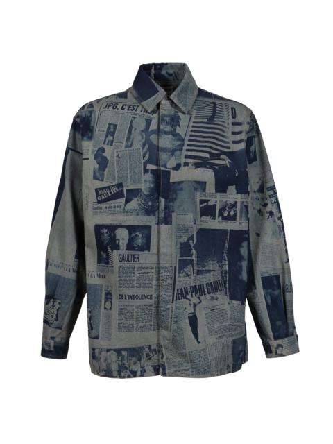 Jean Paul Gaultier DENIM SHIRT WITH NEWSPAPER PRINT / IND/BEI