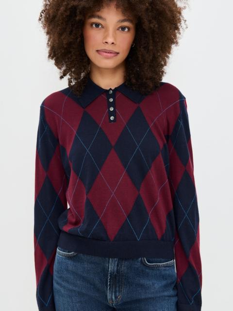 LESET James Argyle Merino Polo Sweater